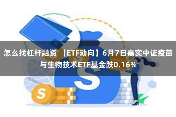 怎么找杠杆融资 【ETF动向】6月7日嘉实中证疫苗与生物技术ETF基金跌0.16%