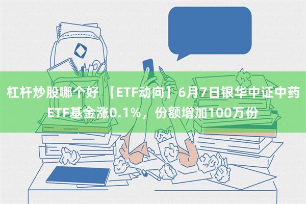 杠杆炒股哪个好 【ETF动向】6月7日银华中证中药ETF基金涨0.1%，份额增加100万份