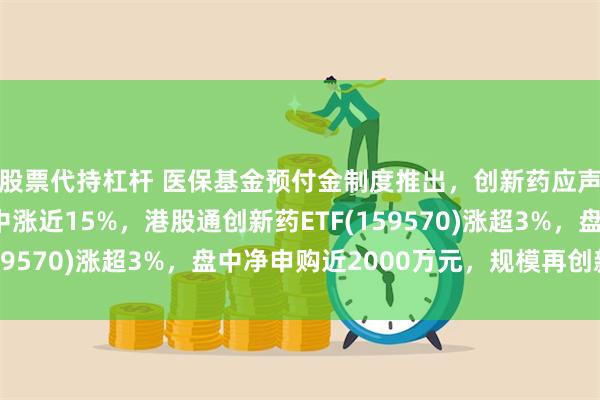 股票代持杠杆 医保基金预付金制度推出，创新药应声大涨，药明合联盘中涨近15%，港股通创新药ETF(159570)涨超3%，盘中净申购近2000万元，规模再创新高